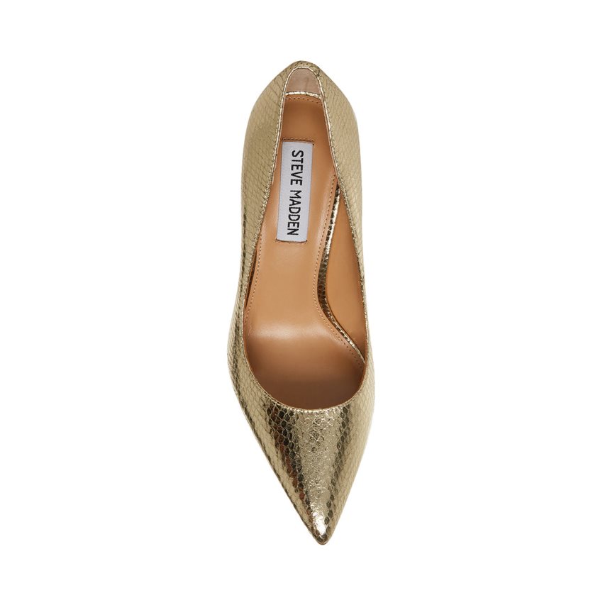 Tacones Steve Madden Evelyn Snake Mujer Doradas | ES FV98E2